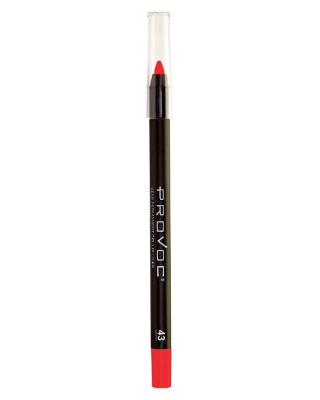 Полуперманентный гелевый карандаш для губ Provoc 43 Summer Sunset (коралловый с шиммером)