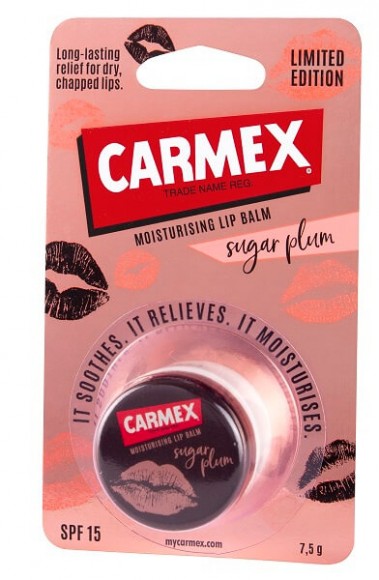 Бальзам для губ Carmex сахарная слива (SPF15), баночка в блистере