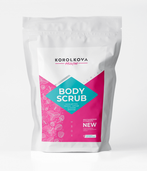 Скраб для тела Korolkova Home с ароматом малина-каркаде на основе фруктозы - Body Scrub