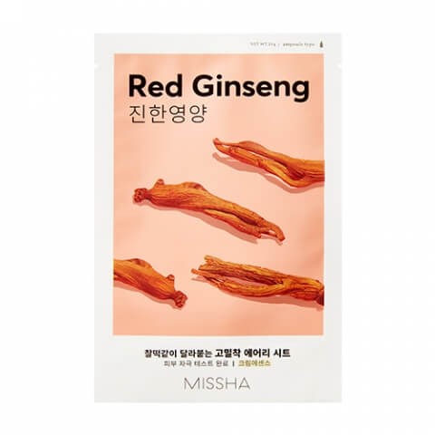 Тканевая маска для лица Missha с экстрактом женьшеня - Airy Fit Sheet Mask (Red Ginseng)