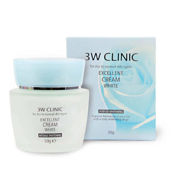 Крем для лица 3W CLINIC осветляющий с растительными экстрактами - Excellent White Cream, 50 мл