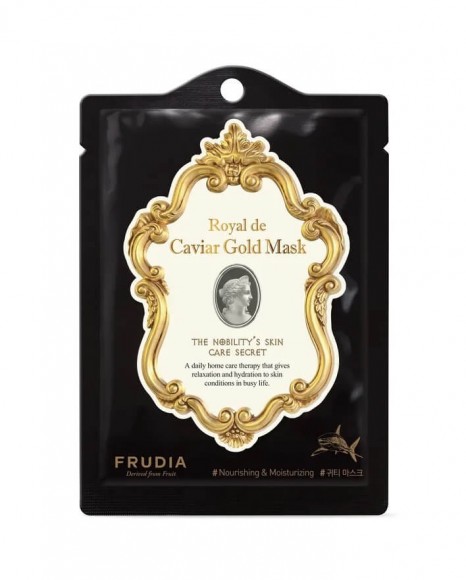 Маска для лица с экстрактом икры и золотом FRUDIA омолаживающая - Royal de Caviar Gold Mask