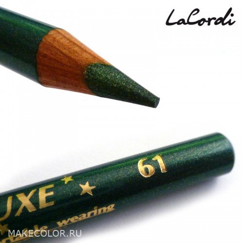 Карандаш для глаз LaCordi De Luxe №61 Зеленый с золотым блеском