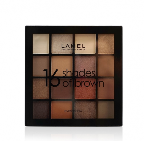 Набор теней для век Lamel Professional - 16 Shades Of Brown, тон 16-1