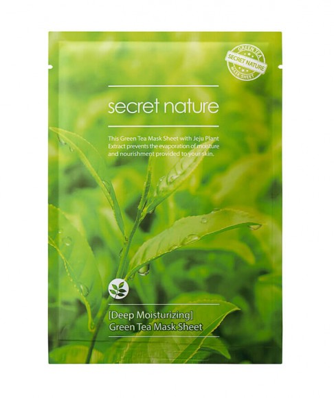 [Истекающий срок годности] Mаска для лица с зеленым чаем Secret Nature супер увлажняющая - Moisturizing Green Tea Mask Sheet