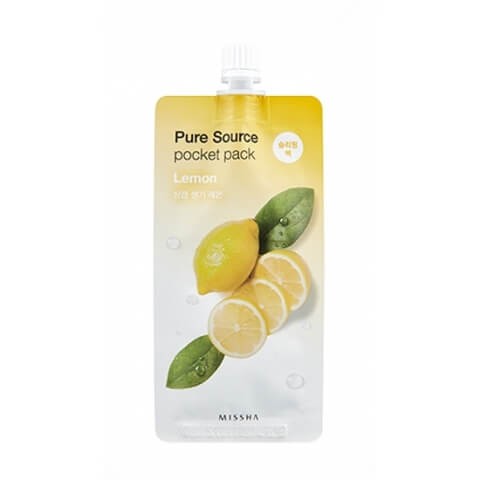 Ночная маска для лица Missha отбеливающая с лимоном - Pure Source Pocket Pack (Lemon), 10 мл 