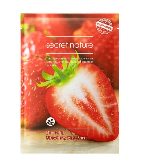 Mаска для лица с клубникой Secret Nature тонизирующая - Tone Up Strawberry Mask Sheet
