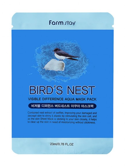Маска для лица Farm Stay с экстрактом ласточкиного гнезда - Visible Difference Bird's Nest Aqua Mask Pack