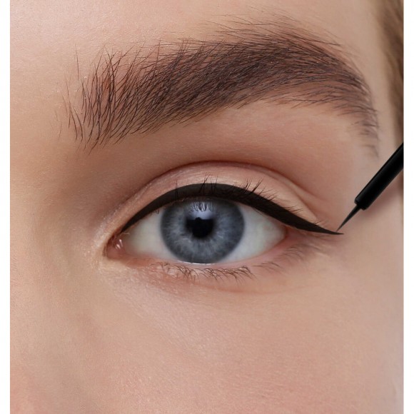 [Истекающий срок годности] Подводка для глаз Lamel Professional твердая кисточка - Liquid Eyeliner with hard brush 01 Черный