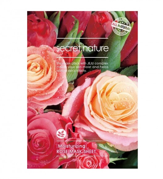 [Истекающий срок годности] Mаска для лица с розой Secret Nature увлажняющая - Moisturizing Rose Mask Sheet