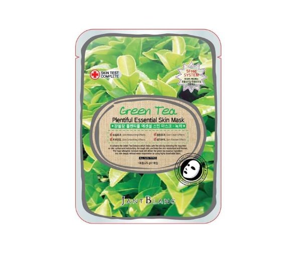 Маска тканевая Jant Blanc с экстрактом зеленого чая Plentiful Essential Skin Mask Green Tea