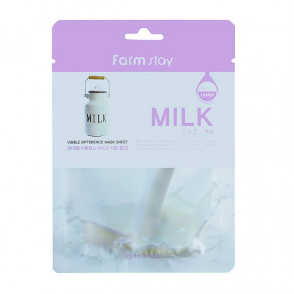 Маска для лица Farm Stay с молочными протеинами - Visible Difference Mask Sheet Milk