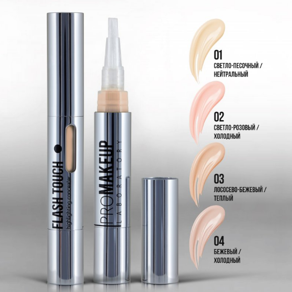 [Истекающий срок годности] Консилер для лица PROMAKEUP laboratory подсвечивающий - FLASH TOUCH - 03 лососево-бежевый/теплый