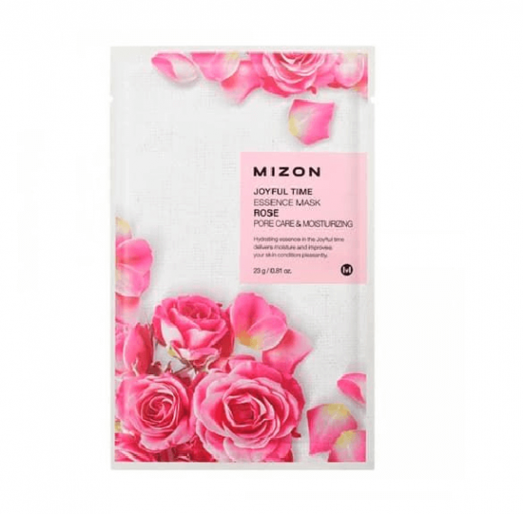 Тканевая маска для лица Mizon с экстрактом лепестков розы - Joyful Time Essence Mask Rose
