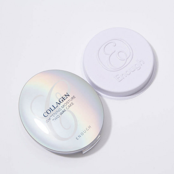 Пудра компактная осветляющая с коллагеном Enough - Whitening Moisture Two Way Cake SPF28 PA++ тон 21 Пудра компактная осветляющая с коллагеном Enough - Whitening Moisture Two Way Cake SPF28 PA++ тон 21