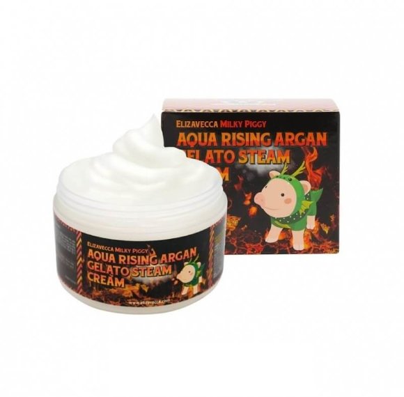 Крем для лица Elizavecca увлажняющий с аргановым маслом - Aqua Rising Argan Gelato Steam Cream, 100 мл
